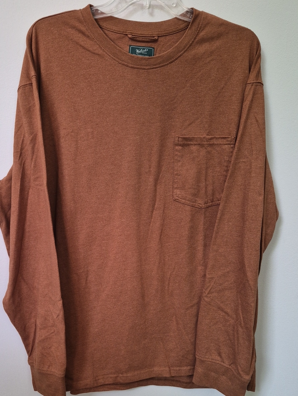 Woolrich Green label Collection Mens XL Pocket Tee Rust Brown Cabincore Outdoor